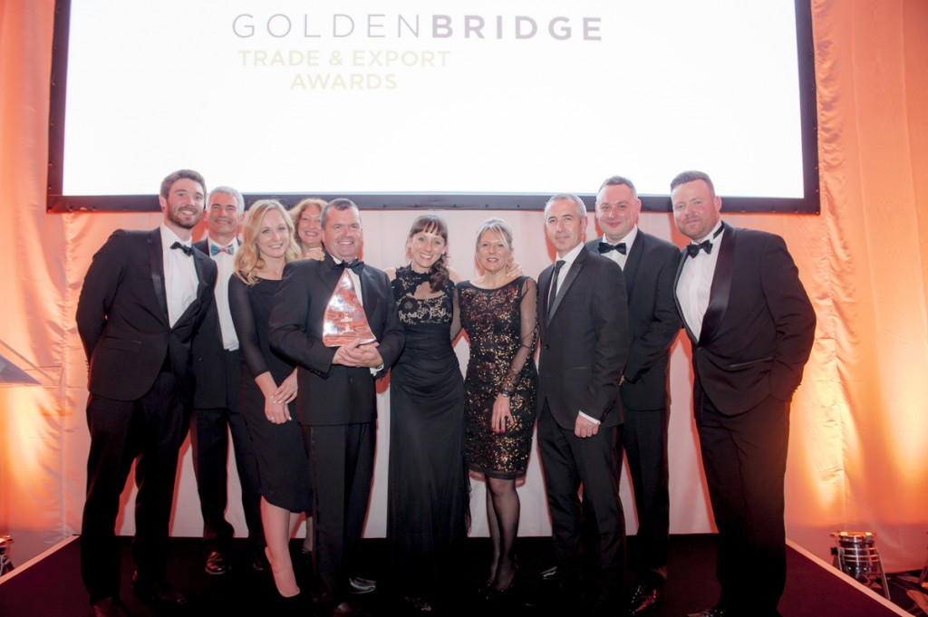 The Ignition Team and customers celebrating the Golden Bridge Award